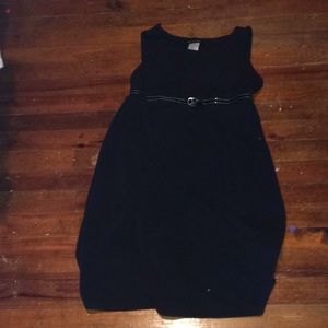 Black dress with belt